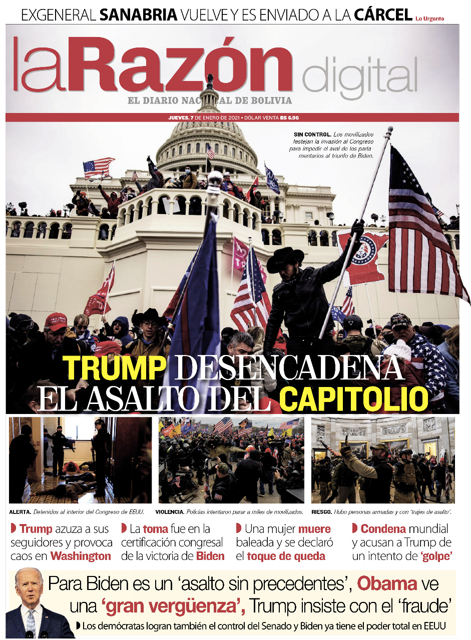 Tapa La Razón Jueves 7 De Enero De 2021 La Razón Noticias De Bolivia Y El Mundo